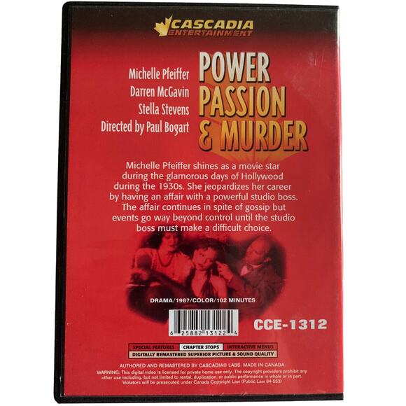 Power, Passion And Murder DVD Michelle Pfeiffer Hector Elizondo Paul Bogart - Picture 3 of 3